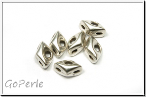Side Beads "TRIPITI" CYMBAL, 7,5x5,3mm, versilbert, Metall, 6 Stk.