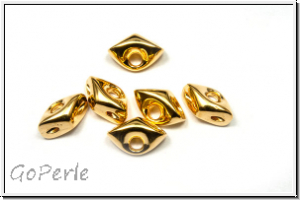 Side Beads "TRIPITI" CYMBAL, 7,5x5,3mm, vergoldet, Metall, 6 Stk.