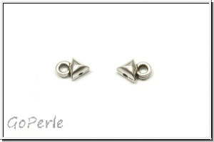 Bead Ending "KLEFTIKO", CYMBAL, 4,7x7mm, versilbert, Metall, 1 Paar
