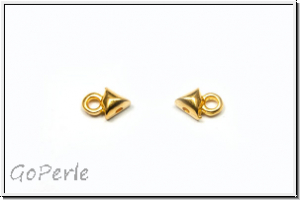 Bead Ending "KLEFTIKO", CYMBAL, 4,7x7mm, vergoldet, Metall, 1 Paar