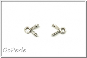 Bead Ending "TRIADES", CYMBAL, 5,9x7,3mm, versilbert, Metall, 1 Paar