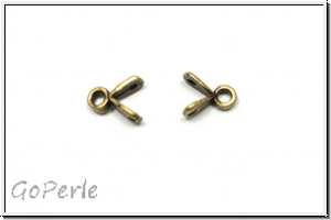 Bead Ending "TRIADES", CYMBAL, 5,9x7,3mm, antikmessingfb., Metall, 1 Paar