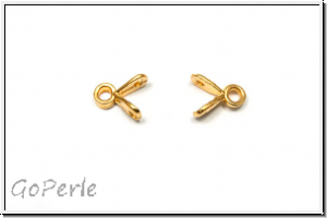 Bead Ending "TRIADES", CYMBAL, 5,9x7,3mm, vergoldet, Metall, 1 Paar