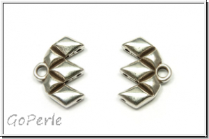 Bead Ending "KALAMOS III", CYMBAL, 15,5x10,9mm, versilbert, Metall, 1 Paar