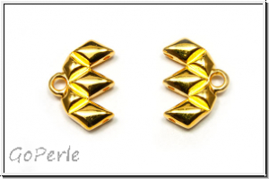 Bead Ending "KALAMOS III", CYMBAL, 15,5x10,9mm, vergoldet, Metall, 1 Paar