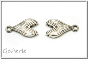 Bead Ending "TOURLOS II", CYMBAL, 9,3x16,3mm, versilbert, Metall, 1 Paar