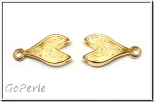 Bead Ending "TOURLOS II", CYMBAL, 9,3x16,3mm, vergoldet, Metall, 1 Paar