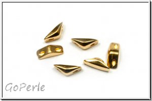 Side Beads "KANAVA" CYMBAL, 7,9x3,2mm, vergoldet, Metall, 6 Stk.