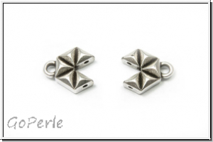 Bead Ending "VOUDIA II", CYMBAL, 9,3x10,6mm, versilbert, Metall, 1 Paar