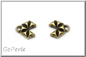 Bead Ending "VOUDIA II", CYMBAL, 9,3x10,6mm, antikmessingfb., Metall, 1 Paar