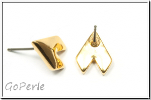 Ohrringe "PROVATAS II", CYMBAL, 10,4x13,1mm, vergoldet, Metall, 1 Paar