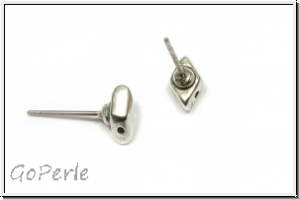 Ohrringe "PROVATAS I", CYMBAL, 5x8,5mm, versilbert, Metall, 1 Paar