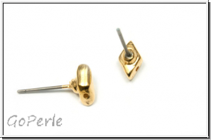 Ohrringe "PROVATAS I", CYMBAL, 5x8,5mm, vergoldet, Metall, 1 Paar