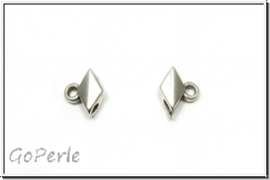 Bead Ending "KOMIA", CYMBAL, 7,5x6,8mm, versilbert, Metall, 1 Paar