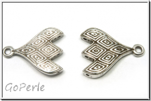 Bead Ending "TOURLOS III", CYMBAL, 18,4x14,3mm, versilbert, Metall, 1 Paar