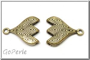 Bead Ending "TOURLOS III", CYMBAL, 18,4x14,3mm, antikmessingfb., Metall, 1 Paar