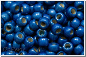 R-08-0585fPF, TOHO Rocailles, 08/0, blue, royal, galv., met., perm.-finish, matte, 10g