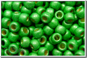 R-08-0587fPF, TOHO Rocailles, 08/0, green, spring, galv., met., perm.-finish, matte, 10g