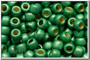 R-08-0589fPF, TOHO Rocailles, 08/0, green, jade, galv., met., perm.-finish, matte, 10g