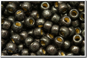 R-08-0595fPF, TOHO Rocailles, 08/0, grey, cool, galv., met., perm.-finish, matte, 10g