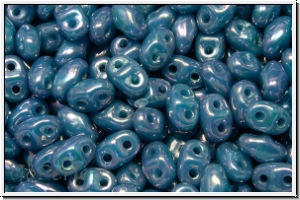 MiniDuo Beads, MATUBO, 2,5x4mm, aqua, op., nebula, 5g