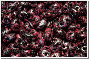 MiniDuo Beads, MATUBO, 2,5x4mm, black, op., pink, tweedy, 5g