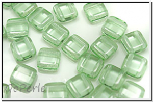 TILE-Beads, 6x6mm, peridot, lt., trans., 25 Stk.