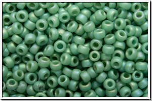 RR-15-4701, MIYUKI Rocailles, 15/0, celadon, op., glaze, matte, AB, 5g