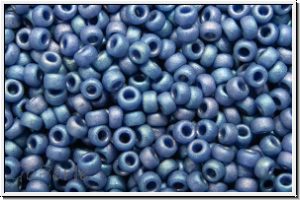 RR-15-4703, MIYUKI Rocailles, 15/0, blue, nebula, op., glaze, matte, AB, 5g