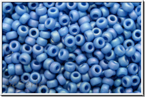 RR-15-4704, MIYUKI Rocailles, 15/0, blue, soft, op., glaze, matte, AB, 5g