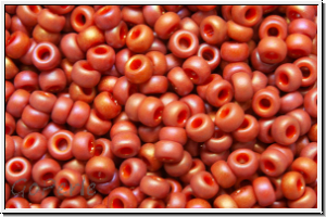 RR-11-4695, MIYUKI Rocailles, 11/0, cardinal, op., glaze, matte, AB, 10g