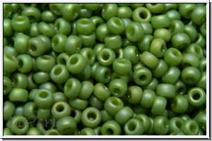 RR-11-4698, MIYUKI Rocailles, 11/0, kiwi, op., glaze, matte, AB, 10g