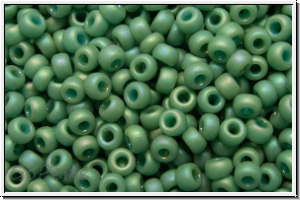 RR-11-4701, MIYUKI Rocailles, 11/0, celadon, op., glaze, matte, AB, 10g