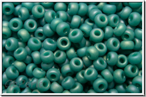 RR-11-4702, MIYUKI Rocailles, 11/0, peacock, op., glaze, matte, AB, 10g