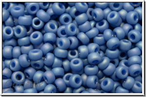 RR-11-4704, MIYUKI Rocailles, 11/0, blue, soft, op., glaze, matte, AB, 10g