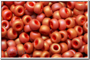 RR-08-4695, MIYUKI Rocailles, 08/0, cardinal, op., glaze, matte, AB, 10g