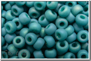 RR-08-4702, MIYUKI Rocailles, 08/0, peacock, op., glaze, matte, AB, 10g
