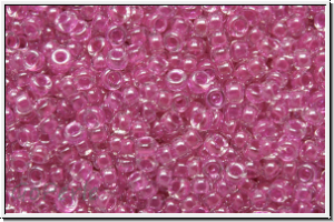 RR-15-0209, MIYUKI Rocailles, 15/0, crystal, trans., fuchsia-ld., 5g