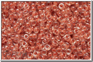RR-15-0214, MIYUKI Rocailles, 15/0, crystal, trans., burned orange-ld., 5g