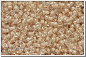 RR-15-0215, MIYUKI Rocailles, 15/0, crystal, trans., blush-ld., 5g