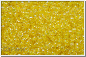 RR-15-0273, MIYUKI Rocailles, 15/0, crystal, trans., lt. yellow-ld., AB, 5g
