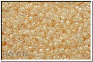 RR-15-0281, MIYUKI Rocailles, 15/0, crystal, trans., blush-ld., AB, 5g