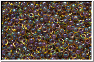RR-15-0348, MIYUKI Rocailles, 15/0, topaz, lt., trans., purple-ld., 5g