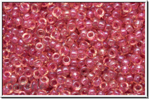 RR-15-0363, MIYUKI Rocailles, 15/0, topaz, lt., trans., lt. cranberry-ld., 5g