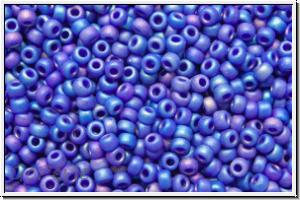 RR-15-0414fr, MIYUKI Rocailles, 15/0, cobalt, op., matte, AB, 5g
