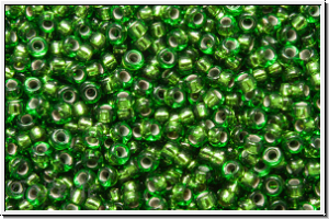 RR-15-0972, MIYUKI Rocailles, 15/0, olivine, trans., silver-ld., 5g