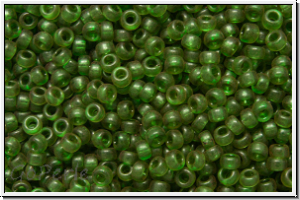 RR-15-1611, MIYUKI Rocailles, 15/0, olivine (dyed), trans., semi-matte, 5g