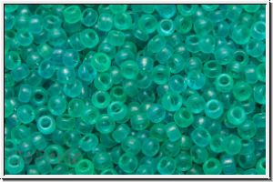 RR-15-1614, MIYUKI Rocailles, 15/0, aqua (dyed), trans., semi-matte, 5g