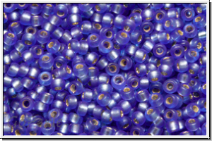 RR-15-1647, MIYUKI Rocailles, 15/0, violet (dyed), trans., silver-ld., semi-matte, 5g