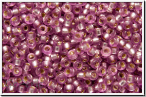 RR-15-1650, MIYUKI Rocailles, 15/0, lavender (dyed), trans., silver-ld., semi-matte, 5g